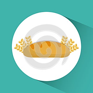 Bread wheat ears bakery icon. Vector graphic