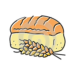 bread wheat ears color icon vector illustration