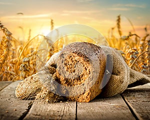 Bread and wheat field
