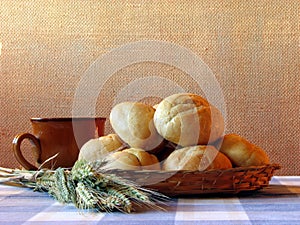 Bread and wheat still-life