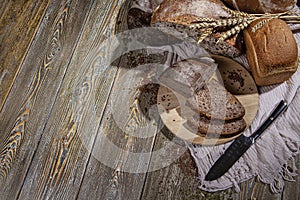 Bread, Wheat, Wood And Knife