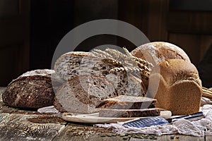 Bread, Wheat, Wood And Knife