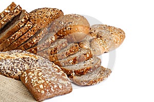 bread on white background