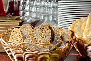Bread in a wicker breadbasket