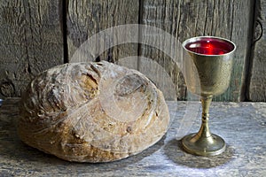 Bread and wine holy communion sign symbol