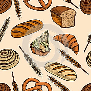 Bread on yellow background.