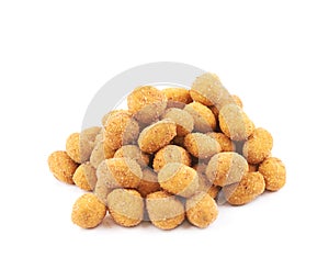 Breadcrumb coated nut pile isolated