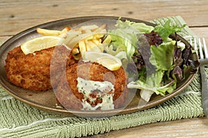 Breaded cod fish cakes