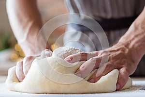 Breadmaking recipe food prepare hands knead dough