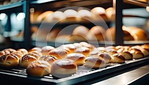 Breadrolls in a bakery