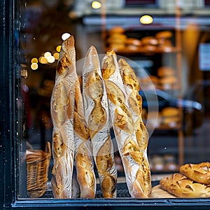 Breads in a bakery window