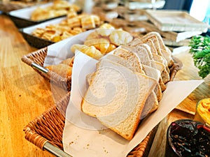 breads at restaurant breakfast buffet