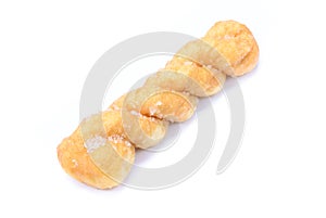 Breads twists donut, isolated on white background