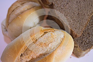 Breads on white background