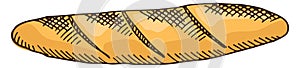 Breadstick color icon. Hand drawn bakery sketch