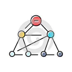 breadth first search bfs color icon vector illustration