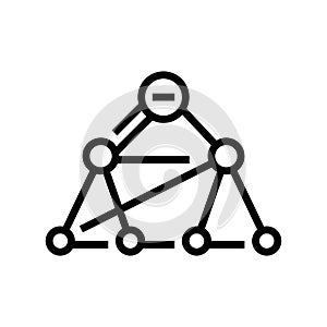 breadth first search bfs line icon vector illustration