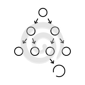 breadth first search bfs line icon vector illustration