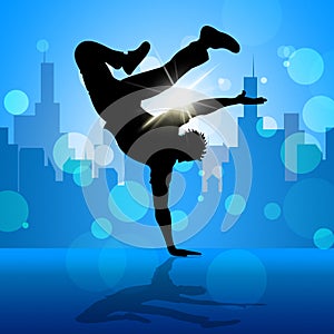 Break Dancer Indicates Street Dancing And Breakdancing