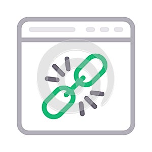 Break link thin line color vector icon