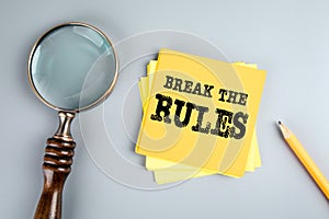 Break the rules. Youth, recklessness, ethics and law concept