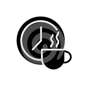 Break time black glyph icon