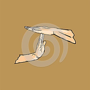 break time hand gesture pause gesture vector illustration