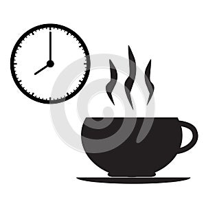 Break time icon on white background. coffee time sign. tea time symbol. flat style