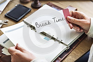 Break Time Relaxation Recess Cessation Loosen Up Getaway Concept
