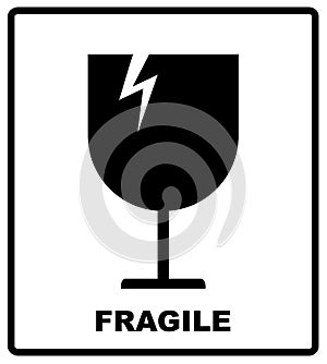 Breakable or fragile material packaging symbol. Vector illustration