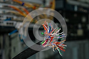 Breakage of the Internet cable in the server room of the data center. Damage to the main communication wire. Section of the