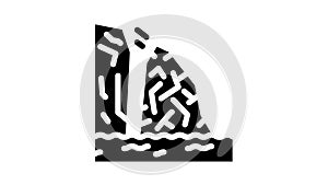 breakaway iceberg disaster glyph icon animation