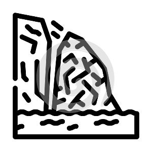 breakaway iceberg disaster line icon vector illustration