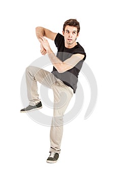 Breakdancer with black shirt