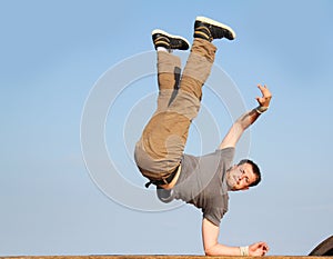 Breakdancer on natural background