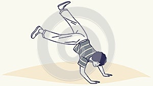 Breakdancer Performing Handstand for Dynamic Urban Style, vector design Generative AI