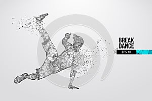 Breake dancer. Teenager dance hip-hop. Convenient organization of eps file. Vector illustration. Thanks for watching