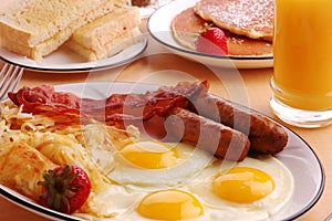 Una tipica Americana, colazione ricca e abbondante.