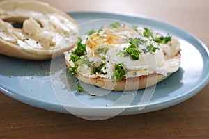 Breakfast Bagels with Poached Egg