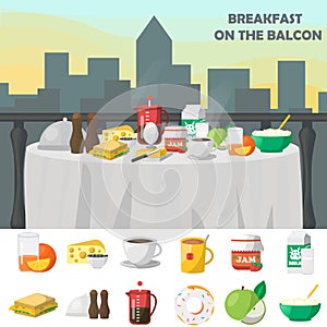 Breakfast On Balcon Concept photo