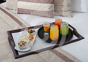 Breakfast in Bed Room Service at Resort Hotel