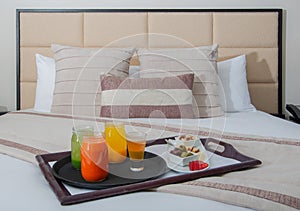 Breakfast in Bed Room Service at Resort Hotel