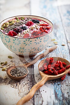 Breakfast berry smoothie bowl