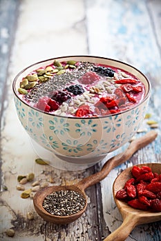Breakfast berry smoothie bowl