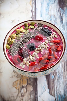 Breakfast berry smoothie bowl