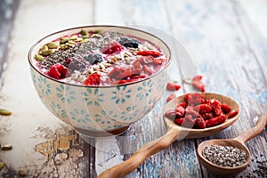 Breakfast berry smoothie bowl