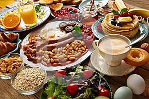 Breakfast buffet full continental and english photo