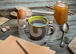 Breakfast business person