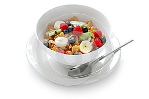 Breakfast cereal with fresh fruits
