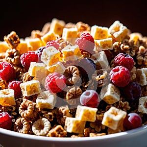 Breakfast cereal, granola grain breakfast food, simple staple